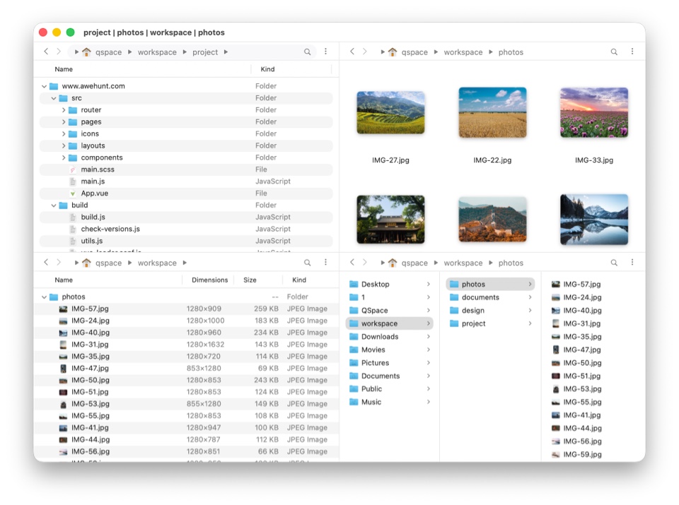 一个窗口、12种布局，灵活切换